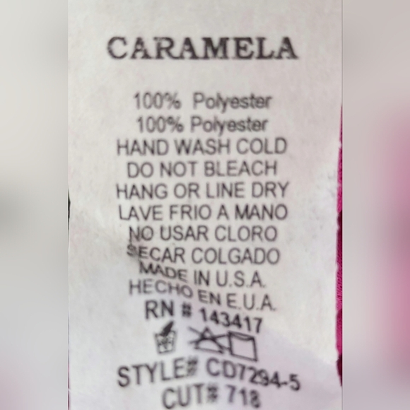 Caramela Tropical Palm Maxi Dress. Hot Pink Green Leaf Print, Flowy Resort wear - Picture 5 of 9